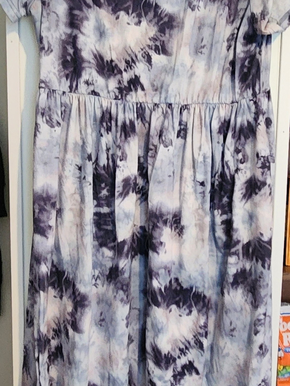 Tie-Dye Maxi Dress in Blue and White With Pockets!